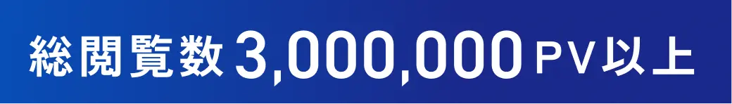 総閲覧数300万PV以上